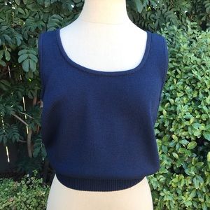 St. John Basics Navy Santana Knit Tank Top
